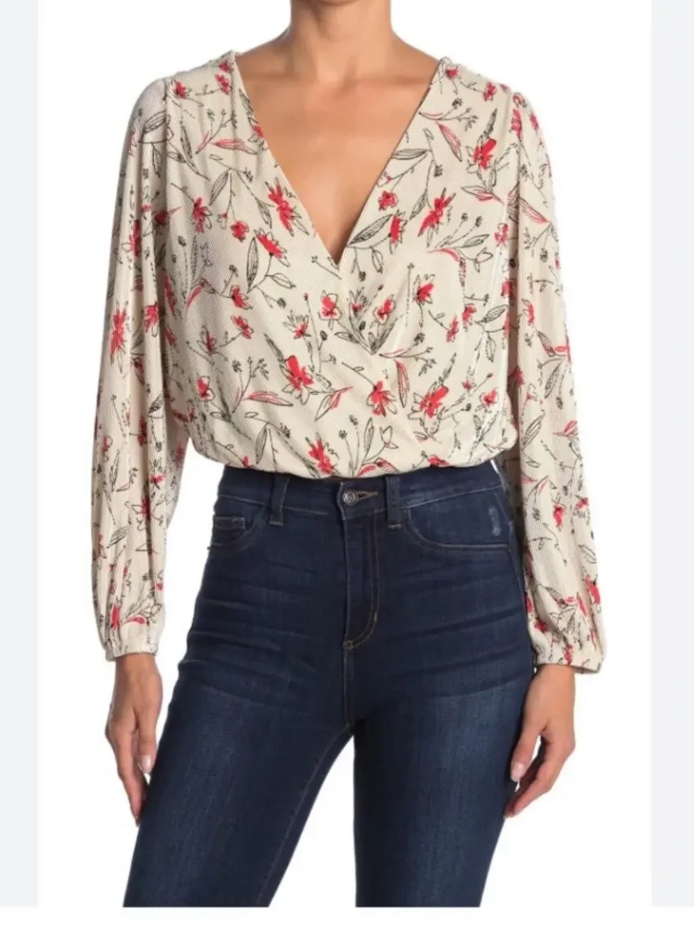 NWT ASTR THE LABEL - Floral Wrap Cropped Blouse With Front Clasp | Size M